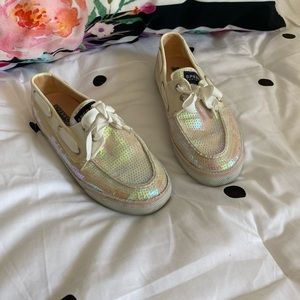 Sperry top sidder size 8 iridescent sequins